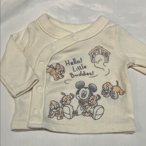 “Bundle 10/$13” Disney Baby preemie Cream Cardigan button shirt boy girl